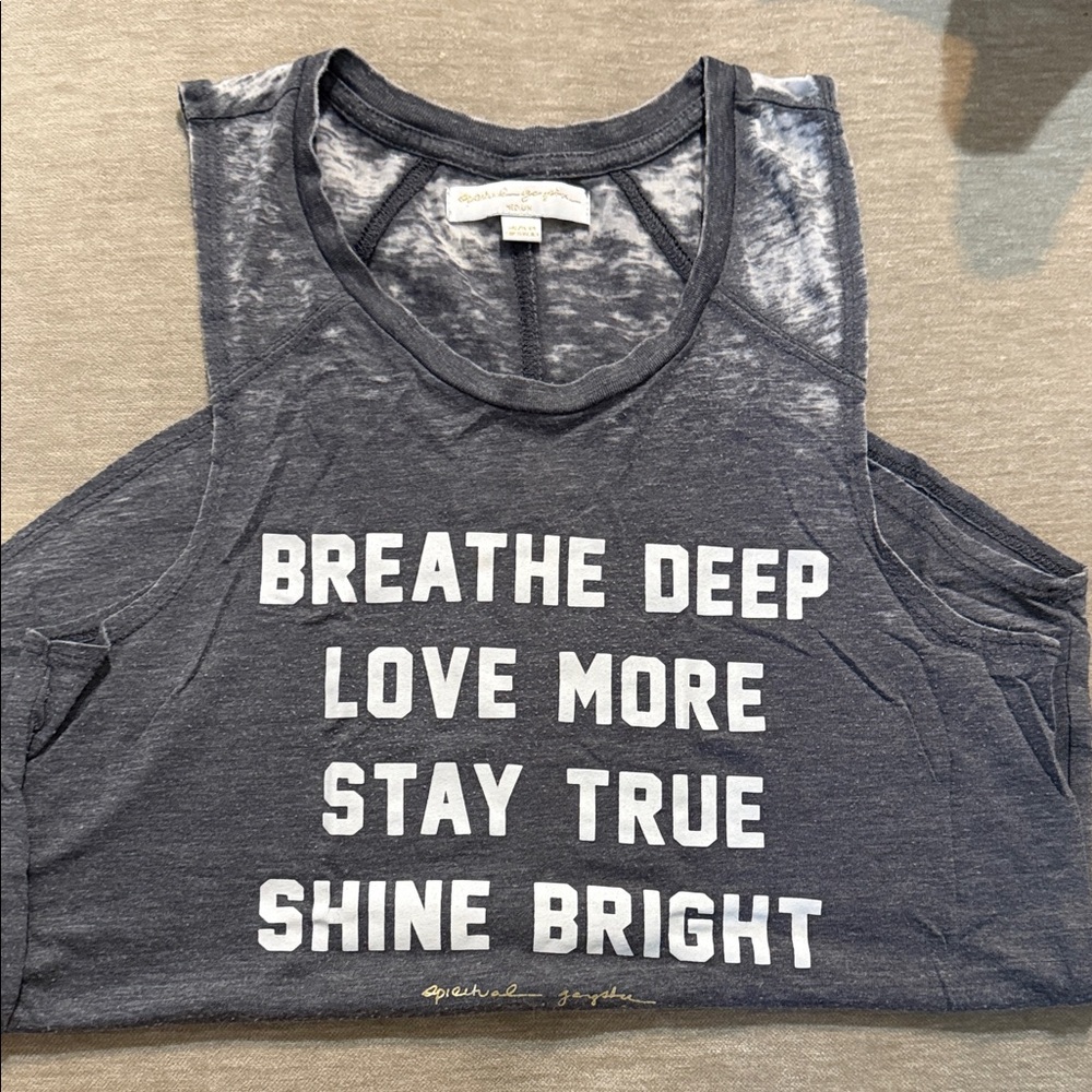 Spiritual Gangster Charcoal Muscle Tee with Motivational Print